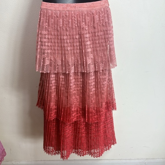 (K2) Anthropologie Brighton Tiered Lace Midi Skirt, Size 0 - Picture 5 of 15